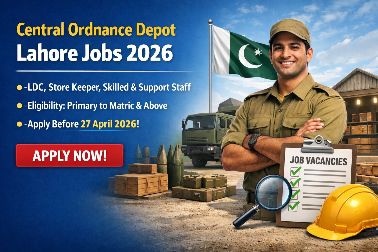Central Ordnance Depot Lahore Jobs 2026