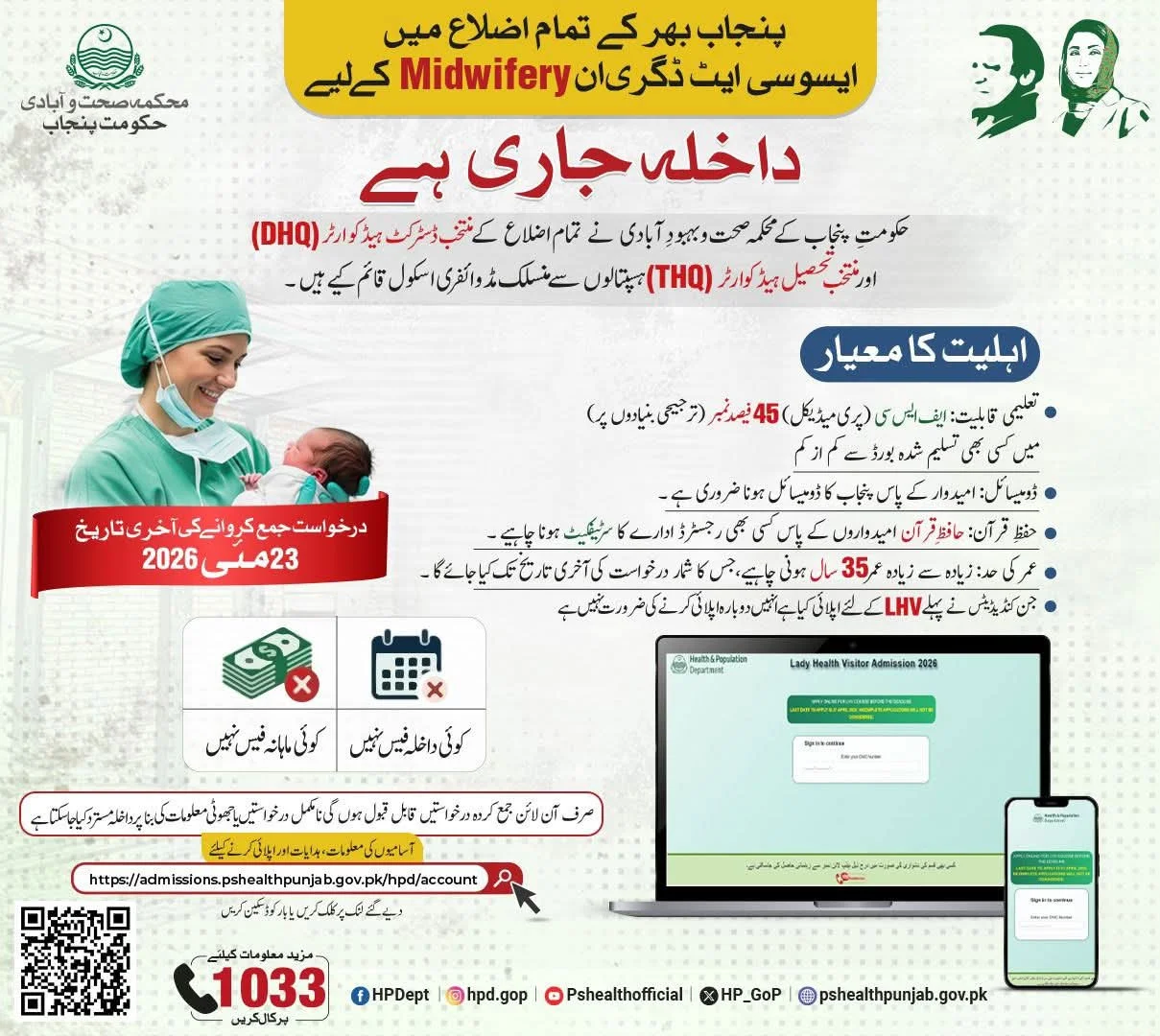LHV Admission 2026 Advertisement