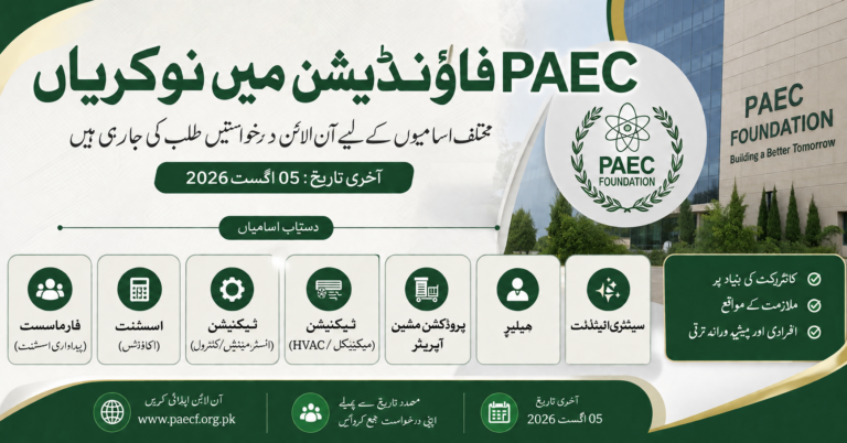 PAEC Foundation Jobs 2026